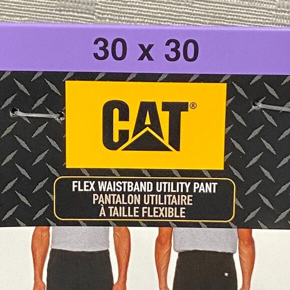 CAT Caterpillar Utility Work Pants Mens 30 x 30 Black Flex Waistband Cell Pocket - Picture 4 of 15